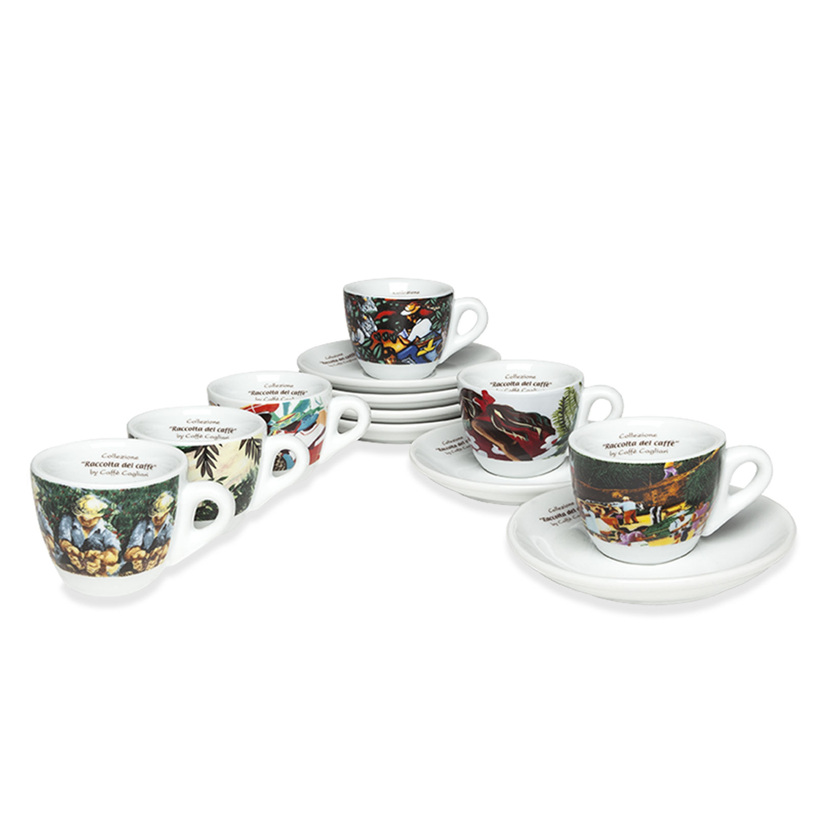 Set 6 tazzine collezione Raccolta del caffè